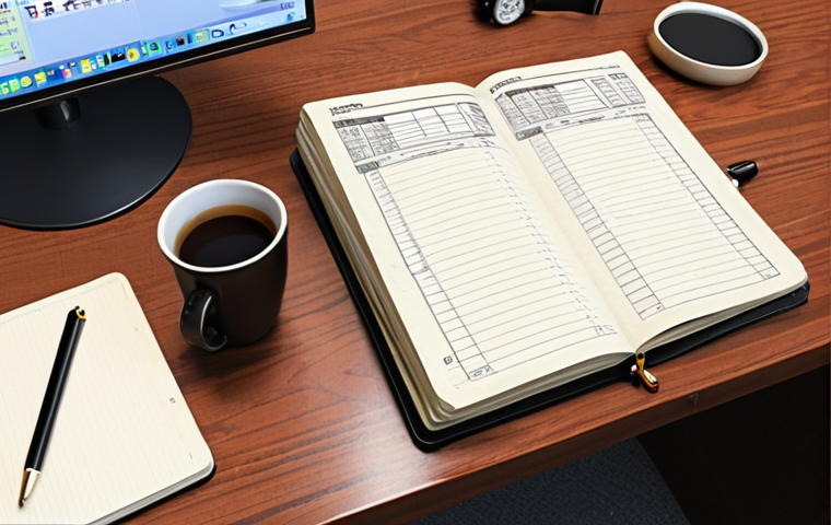 The Logistics Journalist's Desk**

`ロジスティクス情報管理士のデスク風景、日誌 (業務日誌) を書いている、具体的なデータと改善提案が書き込まれている、整理された書類とPC、効率的な作業スペース、和風テイストを取り入れる`

**(Translation:** Logistics information manager's desk scene, writing in a journal (work journal), with concrete data and improvement proposals written down, organized documents and PC, efficient workspace, incorporating a Japanese-style taste.)

**
