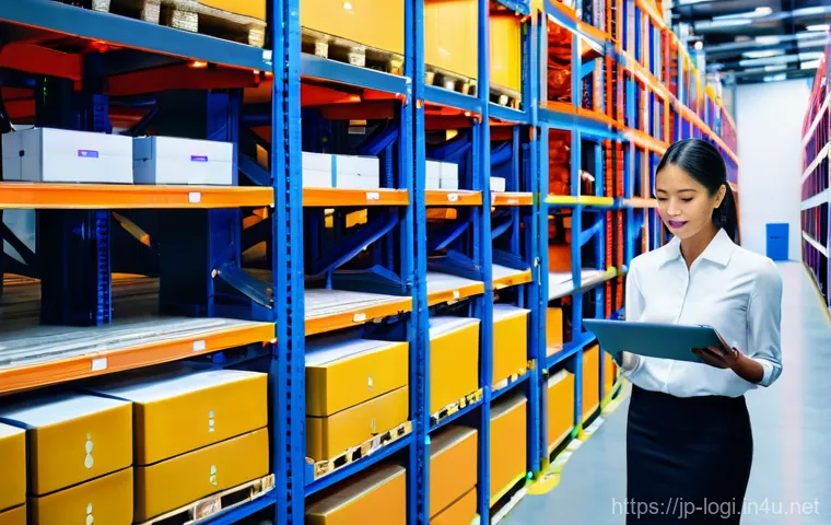 물류정보관리사와 ERP 시스템 활용법 - **リアルタイム在庫の可視化 (Real-time Inventory Visibility)**
    "A vibrant, modern logistics manager, a woman ...