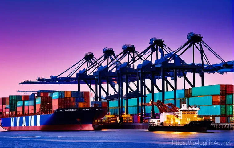 물류정보관리사와 국제 컨테이너 운송 - **Prompt 1: Futuristic Logistics Control Center**
    A wide-angle, high-resolution image of a moder...