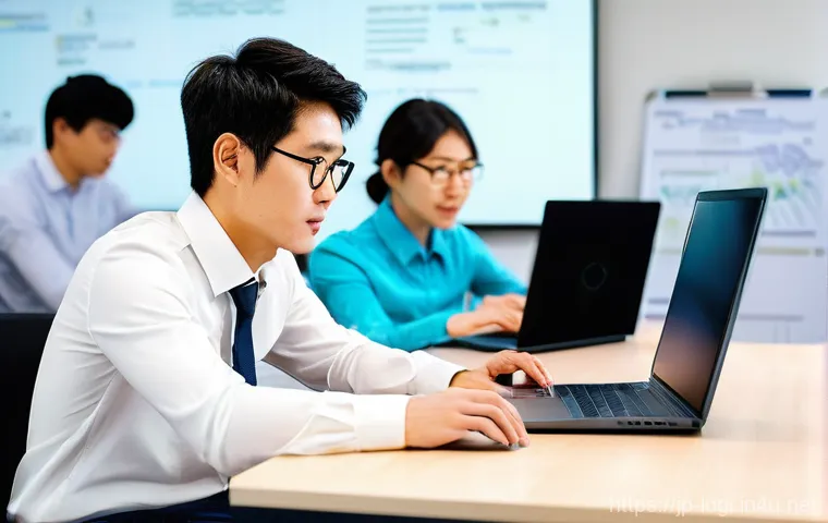 물류정보관리사 필기 시험 합격 꿀팁 - **Panel 2 (Center):** A female Japanese professional in her early 30s, wearing a clean, smart casual... 물류정보관리사 필기 시험 합격 꿀팁 - **Panel 2 (Center):** A female Japanese professional in her early 30s, wearing a clean, smart casual...