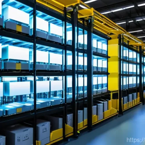 물류정보관리사 실무와 창의적 문제 해결 능력 - **Prompt:** A highly advanced, futuristic logistics warehouse bustling with activity. Automated guid...